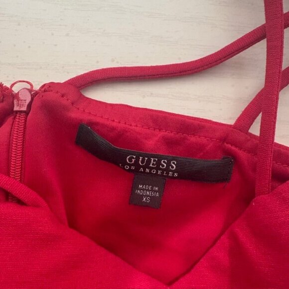 GUESS Red Bodycon Cap sleeve dress - Picture 2 of 4